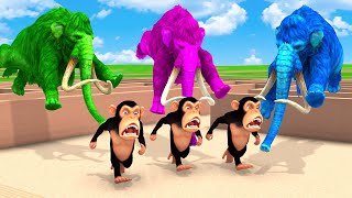 5 Giant Zombie Mammoths Chasing Funny Monkey Escape Maze Temple Run Game  Bibi Monkey Escape Plan [upl. by Nueormahc691]