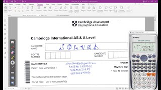 970911MJ24  CAIE AS amp A LEVEL PURE MATHEMATICS 1 MAYJUNE 2024 Paper 11 [upl. by Amalbena]