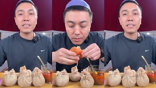 ASMR LAMB BELLY WRAPS WITH SPICY GARLIC SAUCE EATING [upl. by Meter358]