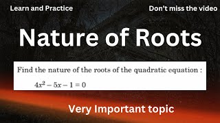 Nature of roots extra questions detailed explanation [upl. by Chow346]