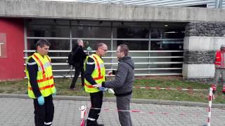 Exercice arrivée des personnes évacuées à Chomérac [upl. by Arraeic]