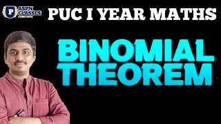 BINOMIAL THEOREM PROOF CLASS 11th maths  1ST PU MATHS BINOMIAL THEOREM 5MARKS FIX QUESTION [upl. by Turley]