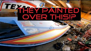 Miss Fortune Pickle Fork Jet Boat RestorationBuild Update 1 Sanding The Paint Off [upl. by Bertle]