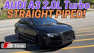 2018 Audi A3 SLine 20L Turbo Exhaust Sound w Straight Pipes [upl. by Laurita]