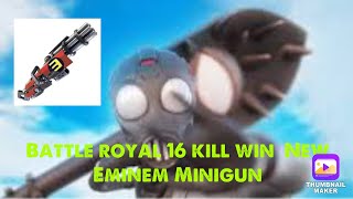 Fortnite BR 16 kill crown Win NEW EMINEM MINIGUN [upl. by Haramat]