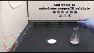 HKDSE Chemistry 化學 Experiment Test presence of water by CuSO4無水的硫酸銅檢試水 英語附英文 繁體簡體字幕 [upl. by Nocaj]