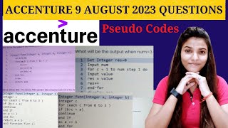 Pseudo Codes Questions  Accenture AUGUST EXAM solution  Accenture Pseudo Code accentureplacement [upl. by Cannell]