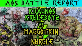 Kragnos Kruleboyz vs Maggotkin of Nurgle  Age of Sigmar 30  2000 Point Battle Report [upl. by Nailij]