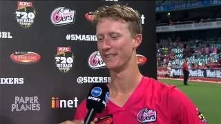 Big Bash League Ten News talks to Jordan Silk after Sixers v Thunder [upl. by Eikkin]