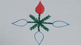 Beautiful Embroidery Nice Design  Hand Made Stitch  Excellent Flower By Zari handy arts [upl. by Amian]