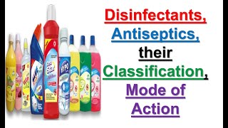 Microbiology Disinfectants Antiseptics their Classification Mode of Action BPharmacy3rd Sem [upl. by Rosette]