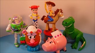 1999 DISNEYS TOY STORY 2 FULL SET OF 6 CANDY DISPENSERS MCDONALDS HAPPY MEAL COLLECTION VIDEO REVIEW [upl. by Nayllij]