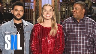 Margot Robbie Is Hosting SNL Alongside an Imposter of The Weeknd [upl. by Hedberg418]