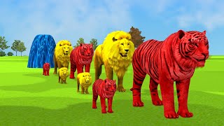 water fountain Game 🔴10 animals🔴triceptor dinosaur elephant snake dog tiger hippo etc live game [upl. by Corene]