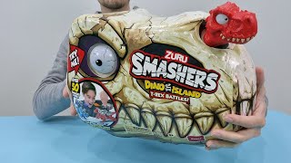 Unboxing Zuru Smashers Dino Island TRex Battles 50 Surprises Dinosaurs ASMR [upl. by Niabi]