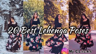 20 Top Lehenga Poses  Girls Indowestern photoshoot  myclicks Instagram [upl. by Yatnoj762]