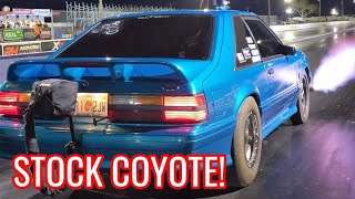 8 Second Coyote Swapped Foxbody Racing Mod Nationals 2024 [upl. by Aseuqram960]