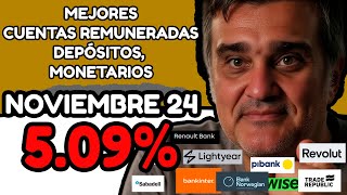 Mejores cuentas remuneradas mejores depósitos letras Fondos y ETFS monetarios NOVIEMBRE 24 [upl. by Haag564]