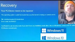 FIX 0xc0000221 Error Code RECOVERY Your PCDevice Needs to be Repaired Operating System Blue Screen [upl. by Odilia]