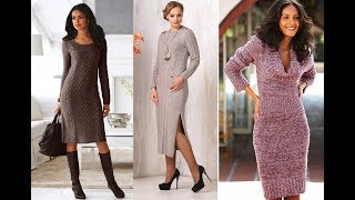 Платья Вязанные Спицами  2020  Knitted Knitted Dresses  Gestrickte Strickkleider [upl. by Yrelav]