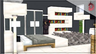 COME FARE UNA CAMERA DA LETTO MODERNA E COMPLETA SU MINECRAFT ITA 1201 [upl. by Ailana]