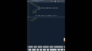 BOLDItalicand Underline tag tutorial coding html weblanguage website programming [upl. by Ramonda]