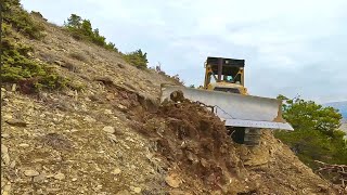 Caterpillar D7g Bulldozer Faces Death While Cutting Slopes caterpillar bulldozer cat [upl. by Ahsitneuq]