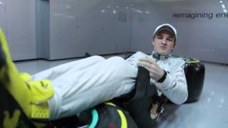 MercedesBenz TV Nico Rosberg explains the drivers seat in the Silver Arrow [upl. by Zenda]