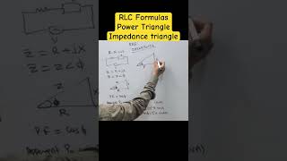 PTR  Power triangle  Impedence triangle  Series RLC formulas basicelectricalengineering [upl. by Ayle]