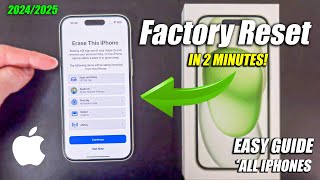 How to DELETE ALL YOUR PERSONAL DATA ON IPHONE 15 In UNDER 2 MINUTES  READY TO SELL [upl. by Suoicerpal903]