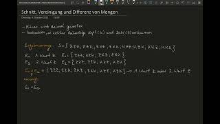 02 Vereinigung Schnitt und Differenz von Ereignissen Mengen am Münzwurf erklärt [upl. by Artapoelc]