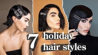 7 Easy Holiday Hairstyles Short Hair W Celeb Stylist Justine Marjan amp Britt Sully  BrittanyXavier [upl. by Nnhoj479]