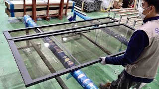 Process of Making Glass Partition Door House Door Mass Production Plant [upl. by Kimmi963]