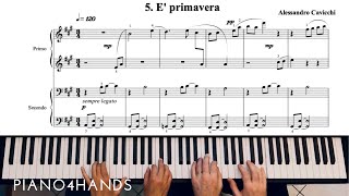 A Cavicchi  quotÈ primaveraquot for piano fourhands [upl. by Epilef]