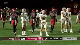 Harvard Football vs Brown University Game Highlights [upl. by Tterrej702]