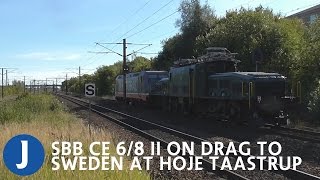 SBB Ce 68 II on drag to Sweden at Høje Taastrup [upl. by Scheck]