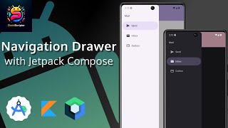 Navigation Drawer Menu Material3 Design using Kotlin  Android Studio [upl. by Danforth]