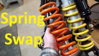 KTM WP Shock Spring change [upl. by Attelra309]