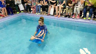 6monthold baby floats in pool without any support [upl. by Nyrhtac337]