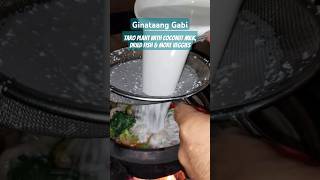 Cooking Ginataang Gabi  Taro plant with coconut milk dried fish amp veggies filipinocooking asmr [upl. by Olympe]