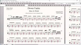 Drum Score World Sample  Men At Work  Down Under [upl. by Inavihs]