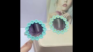 Adult Women Daisy Sunglasses Fashion Ladies Cute Sun Glasses White Round Flowers Bride Gift Bride [upl. by Kaila]