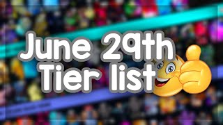 YBA June 29th Tier List [upl. by Lizbeth]