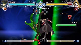 Blazblue Central Fiction Hazama Throw and Overdrive Combo Compilation [upl. by Skeie118]