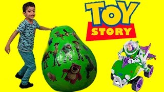 Toy Story GIANT Surprise Egg Opening Unboxing Buzz Lightyear amp Woody Toys  Kiddyzuzaa [upl. by Nesahc]