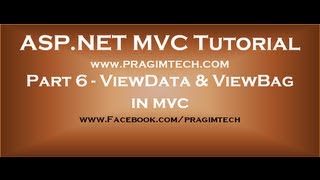 Part 6 ViewData and ViewBag in mvc [upl. by Aicyla]