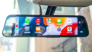 Smart Mirror with Wireless Apple CarPlay Android Auto and Dashcam  REVIEW [upl. by Assenov]