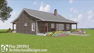 BudgetFriendly Ranch Farmhouse Home Plan 28939JJ Virtual Tour with Interiors ADHousePlan Exclusive [upl. by Mizuki]