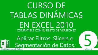 Tablas Dinámicas en Excel 2010 Filtrar Datos Segmentación de Datos o Slicers [upl. by Mcloughlin23]