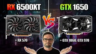 RX 6500XT vs GTX 1650 Qual o melhor custobenefício até R 1500 Feat GTX 1060 RX 570 e 970 [upl. by Aissela]